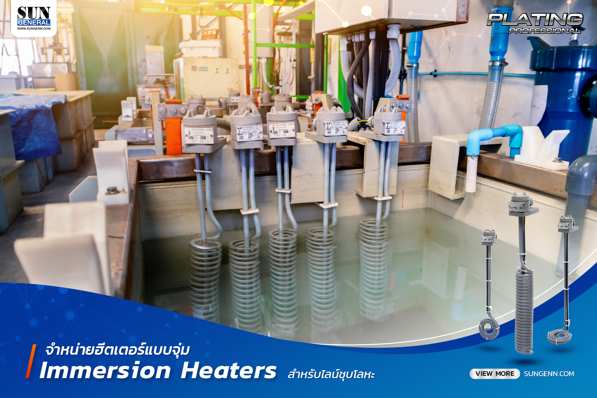 จำหน่ายฮีตเตอร์สำหรับไลน์ชุบ ทนกรด-ด่างสูง (Immersion Heaters) 1 ฮีตเตอร์ ฮีตเตอร์แบบจุ่ม