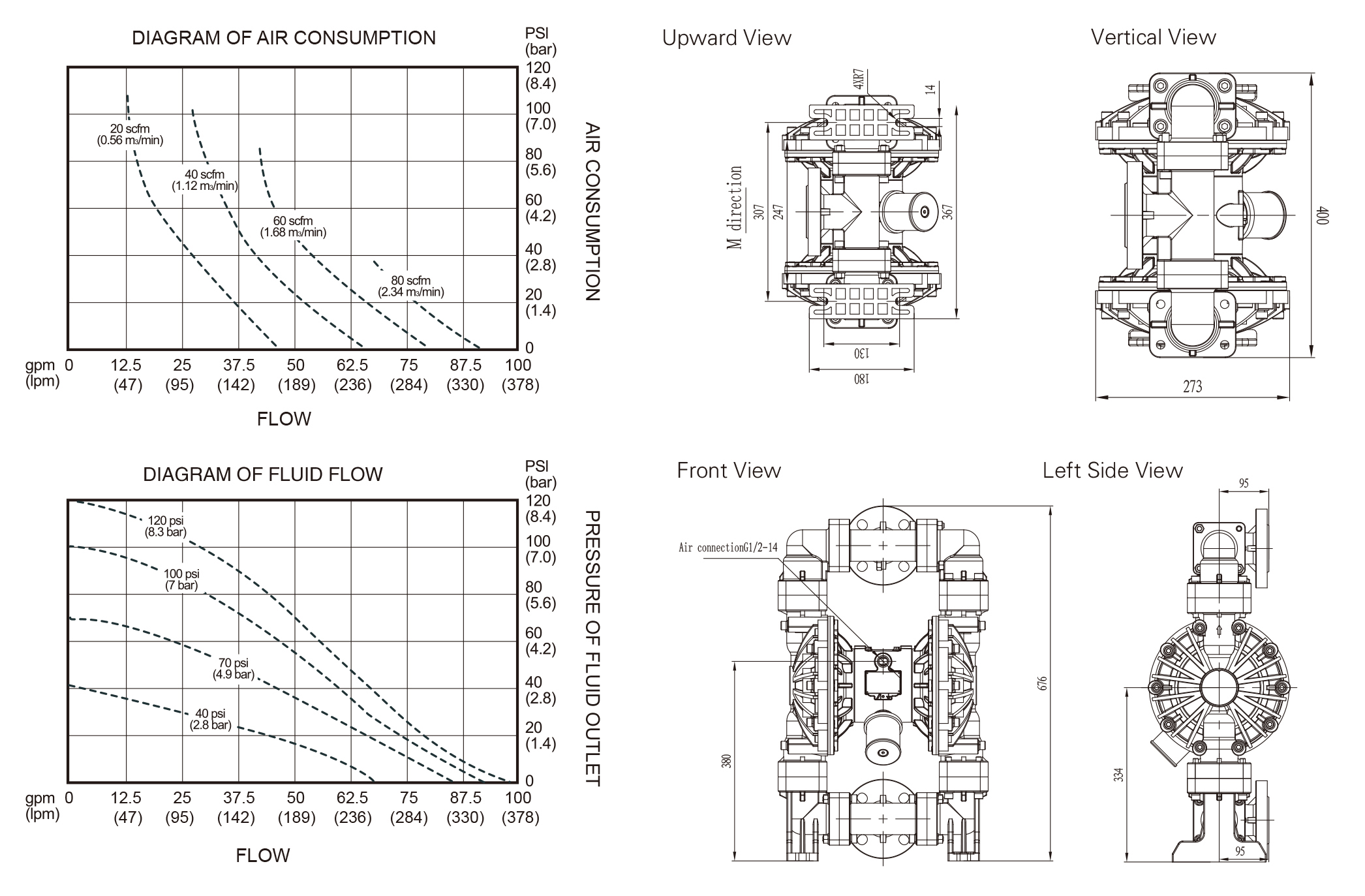 BFQ 40 Engineering plastics Fluorine plastic dimension