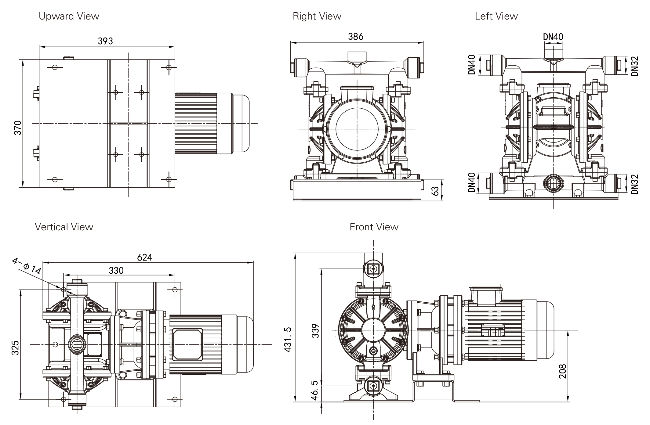 DBY3 32 40 Aluminum alloy dimension