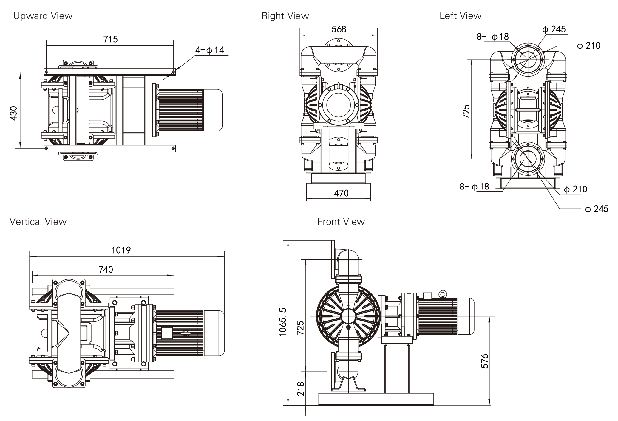 DBY4 125 S Aluminum alloy dimension 1